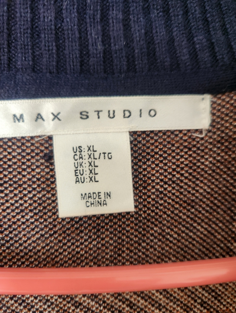 Max Studios Plaid Double-Breasted Women's Coat - Navy & Cream NWOT - Picture 5 of 5